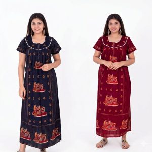 Daily Wear Print Cotton Nighty Combo