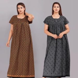 Pure Cotton Printed Full Length Nighty