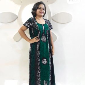 Women's Half Sleeve Full Length Night Kurti
