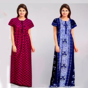 Printed Cotton Nighty Combo
